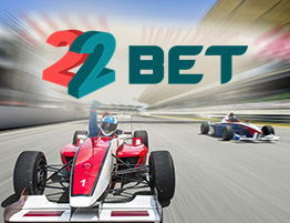 Formula 1 kohtaus ja 22BET logo.