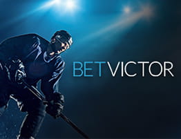 Jääkiekko kohtaus ja BetVictor logo.
