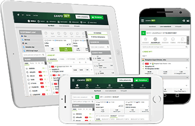 CampoBet pelejä mobiililaitteiden näytöillä.