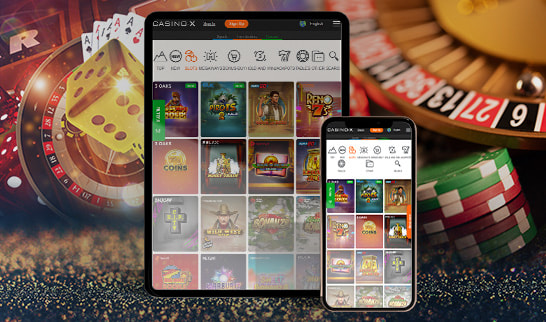 Casino-X pelejä mobiililaitteiden näytöillä.
