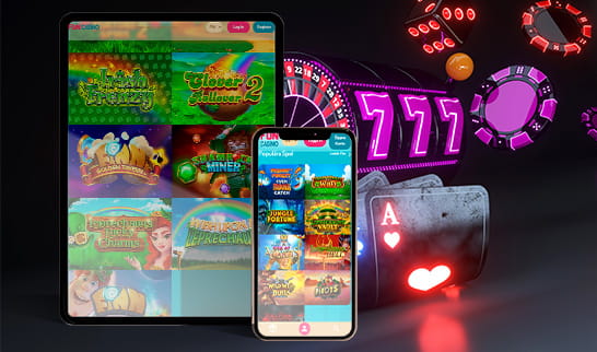 Fun Casinon pelejä mobiililaitteiden näytöillä.