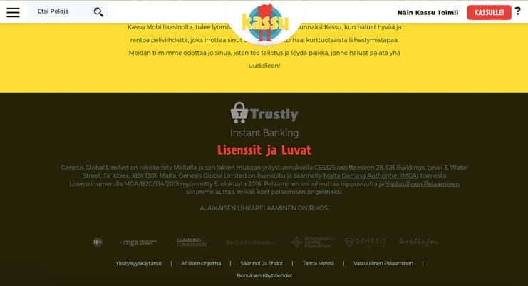 Kassu Casinolla saatavilla oleva maksutapa Trustly