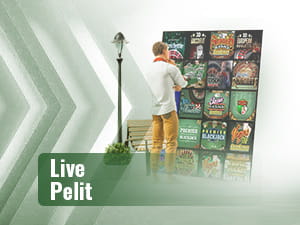 Pelaaja valitsee live-peliä näytöltä