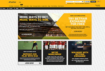 Esikatselu kuva Betfair kotisivuista