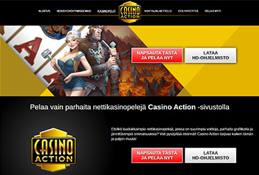 Casino Action kotisivu