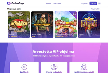 Casino Days kotisivu