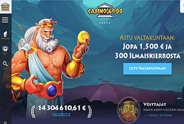 Casino Gods kotisivut