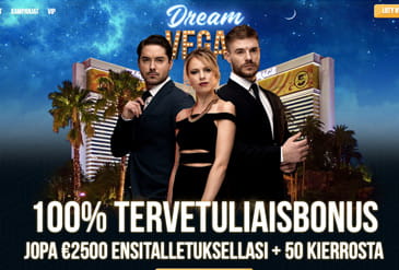 Esikatselu kuva Dream Vegas Casino kotisivuista