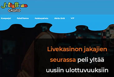 Esikatselukuva JellyBean Casinon kotisivuista