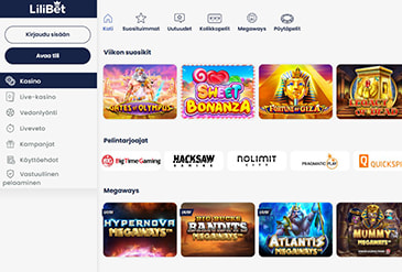 LiliBet pelivalikoima