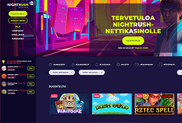 NightRush Casino kotisivu