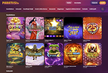 Paratiisi pelivalikoima