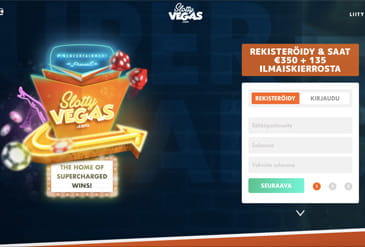 Esikatselu kuva Slotty Vegas casino kotisivuista