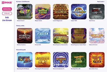 Spinz pelivalikoima