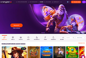 Tonybet kotisivu