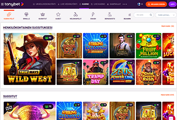 Tonybet pelivalikoima