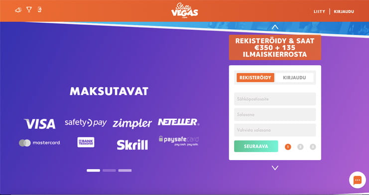 Saatavilla olevat maksutavat Slotty Vegas casinolla