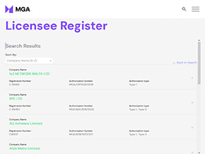 MGA:n lisenssirekisterin tarkistaminen