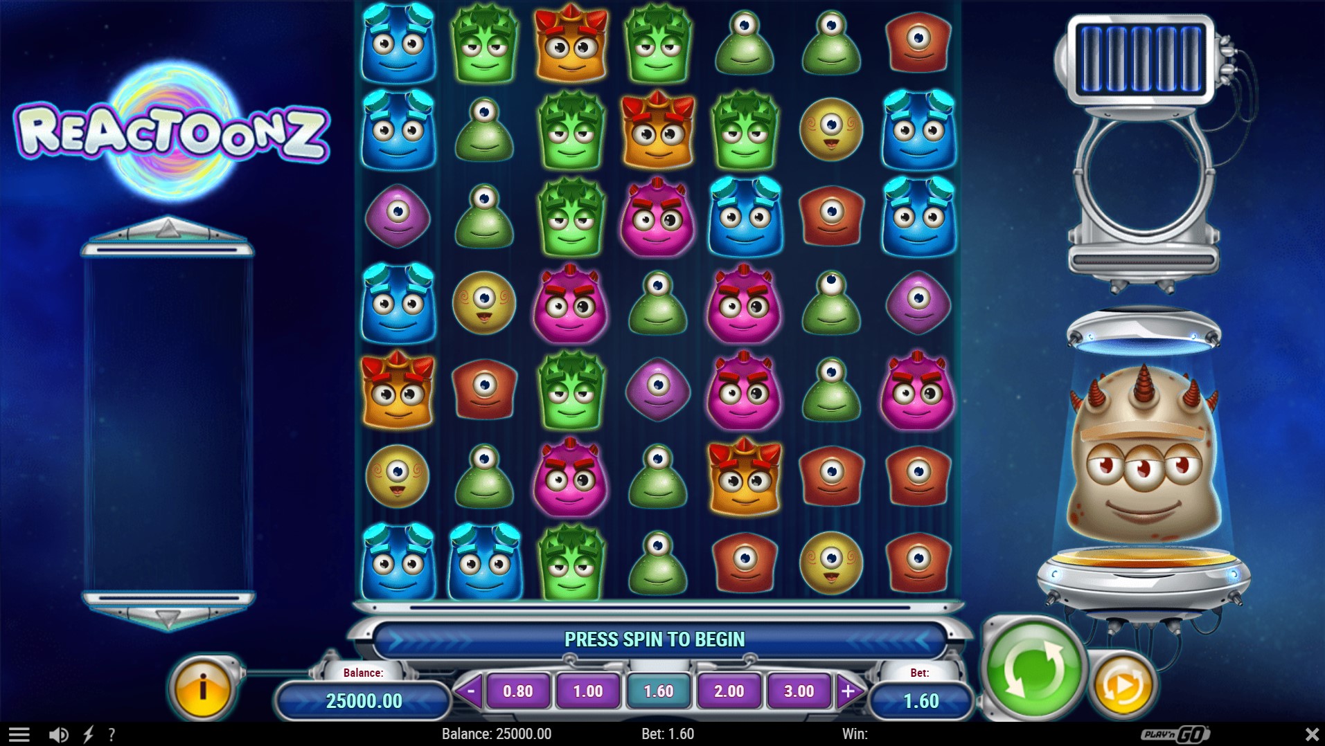 Reactoonz kolikkopeli Nubet kasinolla