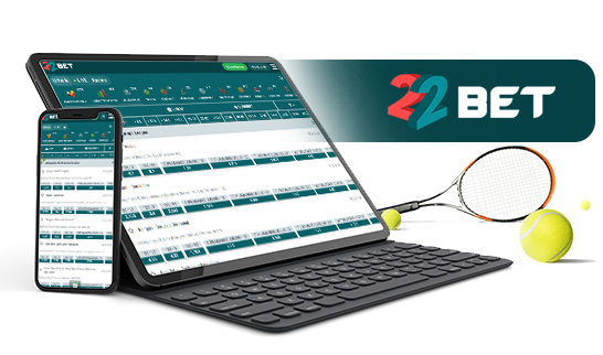 22BETin Tennis-markkinat erilaisilla mobiililaitteilla.