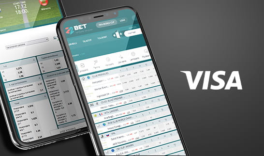 22BETin valikoima mobiililaitteilla ja Visa logo