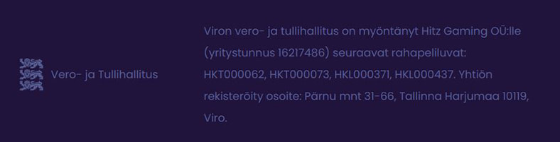 EMTA-lisenssin tiedot Winnerz-kasinolla